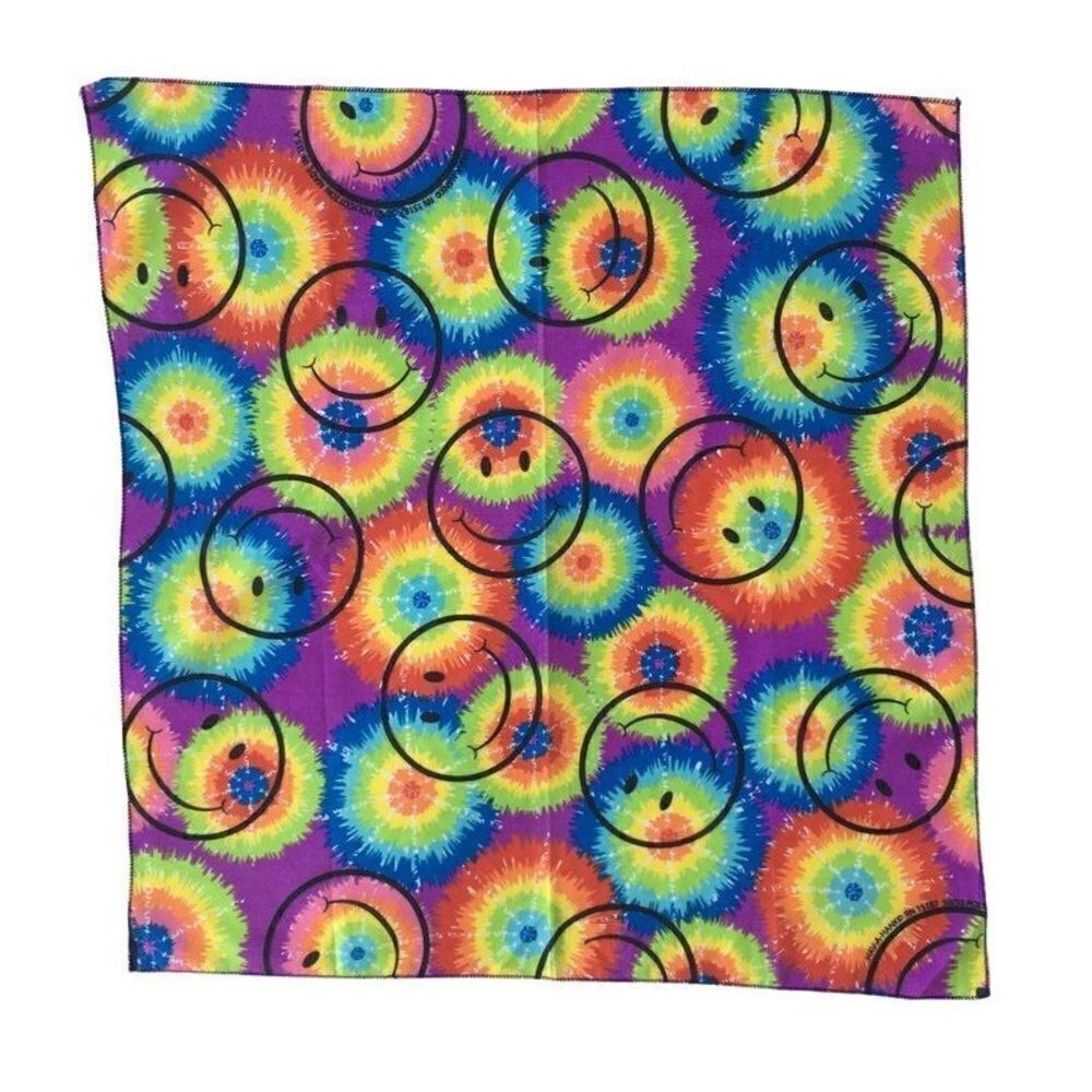 Vintage Smiley Face Tie Dye Handkerchief